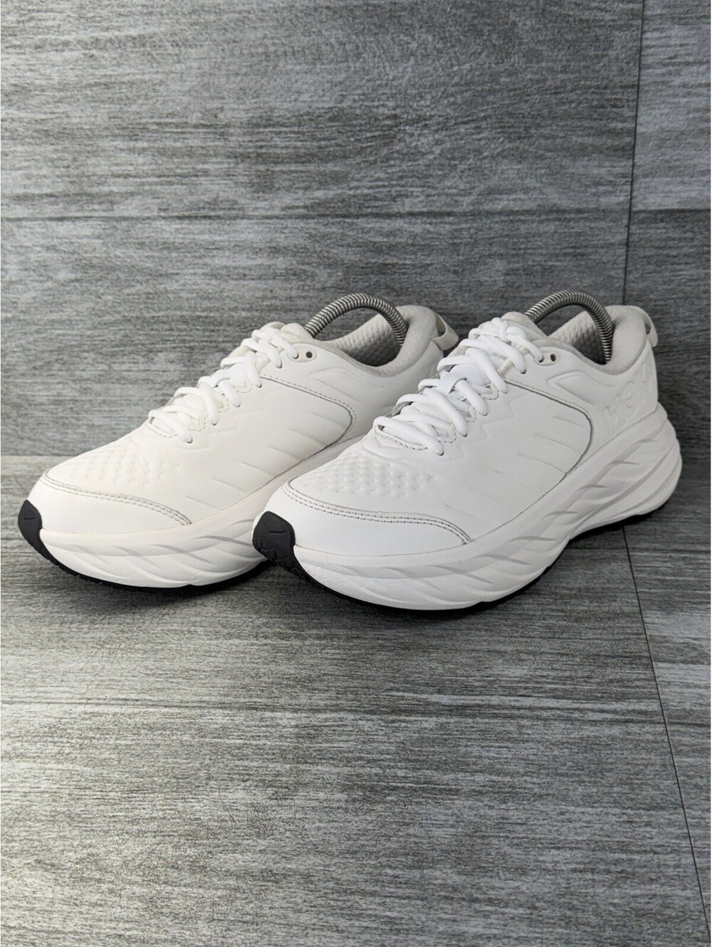Hoka One One Bondi SR White Out Leather Women’s Running Shoes 9.5W